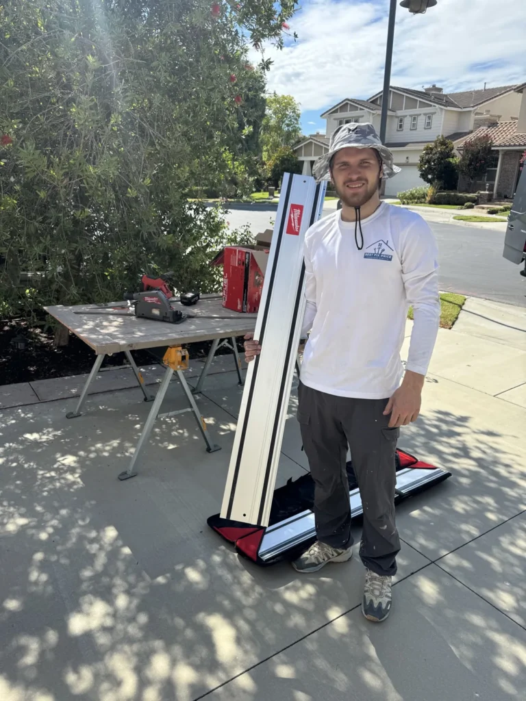 Handyman with Milwaukee track saw, Best Fix Price Irvine