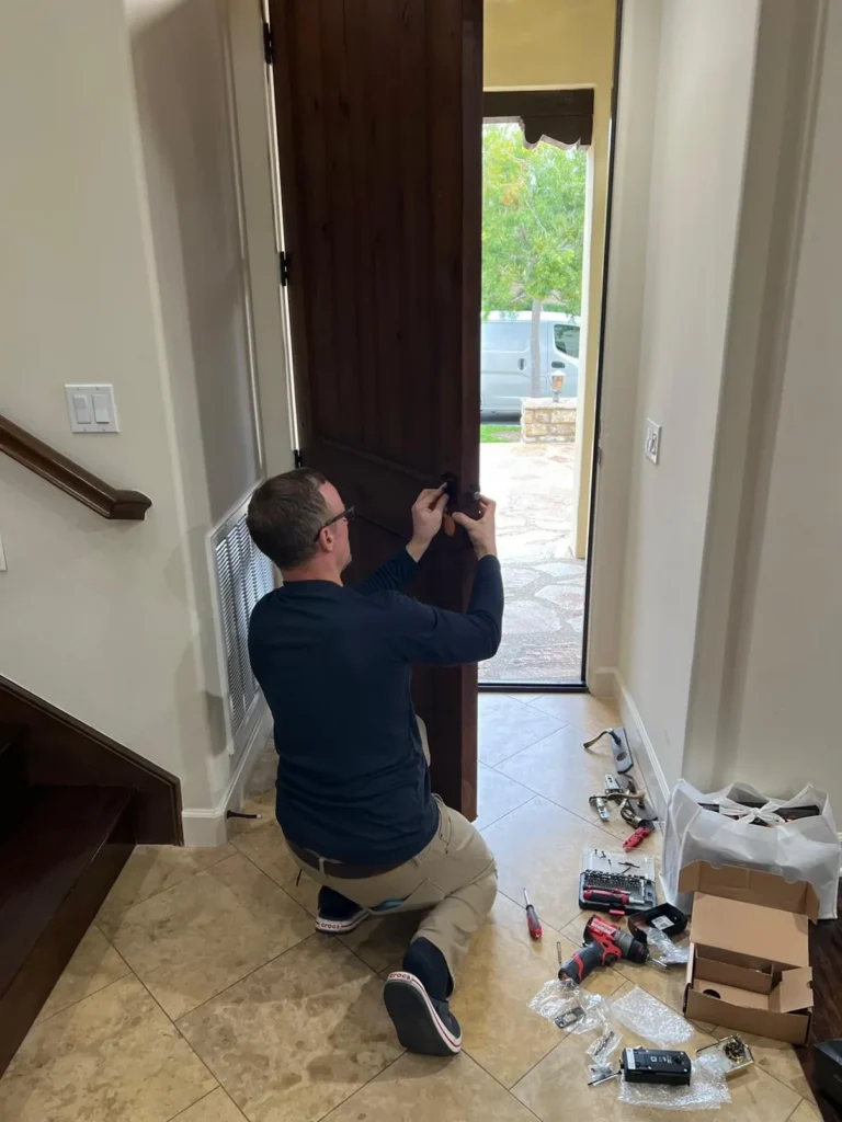 Front door lock installation